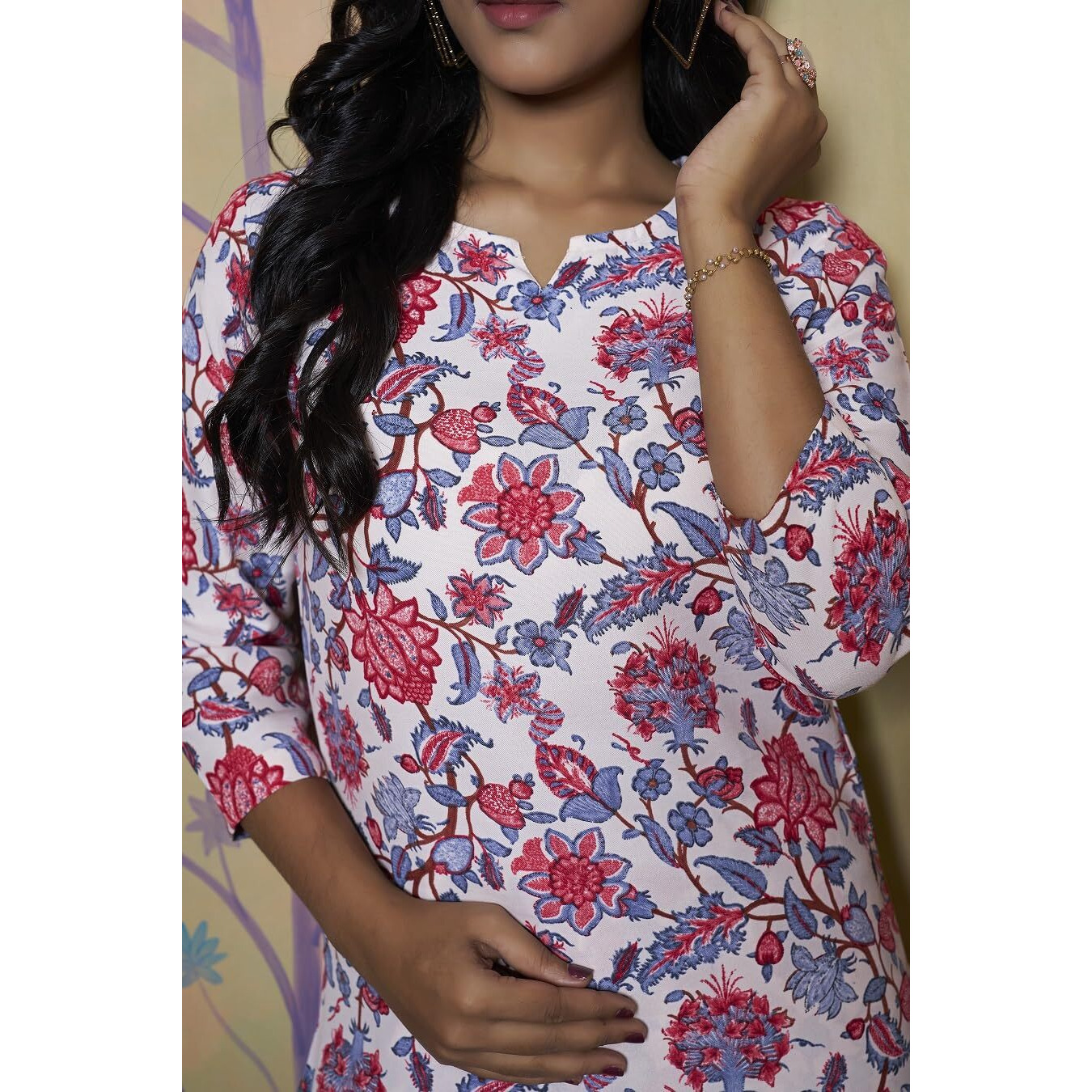 DHRUVI TRENDZ Womens Cotton Blend Co-Ord Set Regular Fit Night Dress (DT-W1705&TR798_Cream_L)
