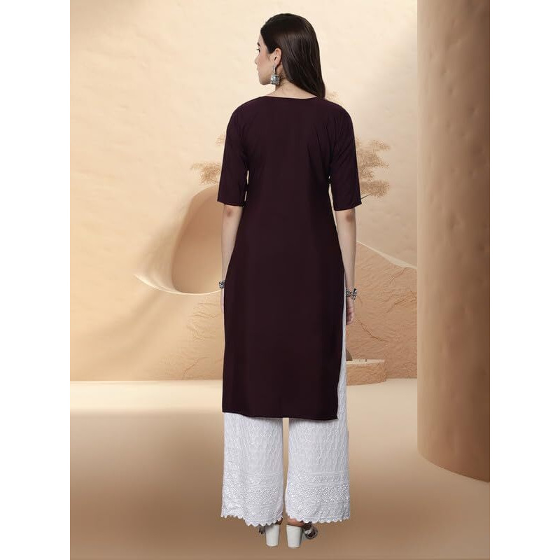 Pinkmint Women's Crepe Digital Print Straight Kurta [Pack of 6]