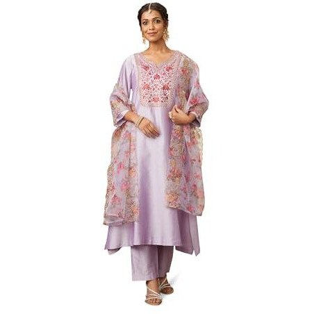 Amazon Brand - Myx Women's Rayon Salwar Suit (AW24-MYX-SKD-VN-06_Lilac_2XL)