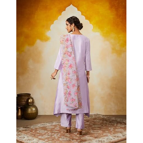 Amazon Brand - Myx Women's Rayon Salwar Suit (AW24-MYX-SKD-VN-06_Lilac_2XL)