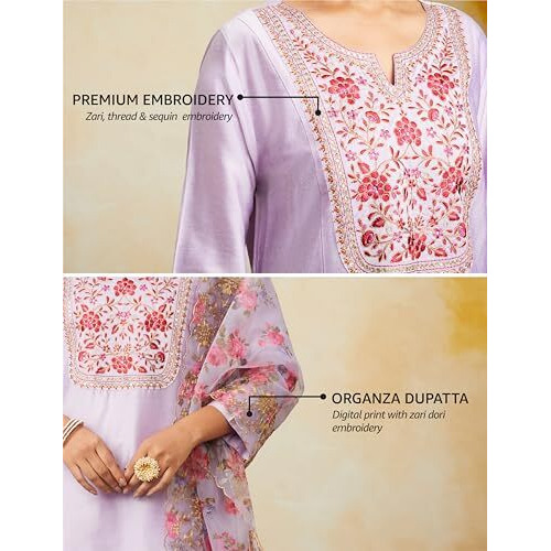 Amazon Brand - Myx Women's Rayon Salwar Suit (AW24-MYX-SKD-VN-06_Lilac_2XL)