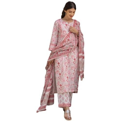FABNEX kurta set for women | Women Kurta | Women Kurta Sets Kurtis | Women Kurta Pant Set | Women Kurta Pant Set Women Kurti Set with Pant (K-76-77) (S, Pink)