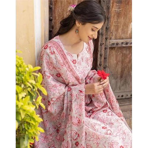 FABNEX kurta set for women | Women Kurta | Women Kurta Sets Kurtis | Women Kurta Pant Set | Women Kurta Pant Set Women Kurti Set with Pant (K-76-77) (S, Pink)