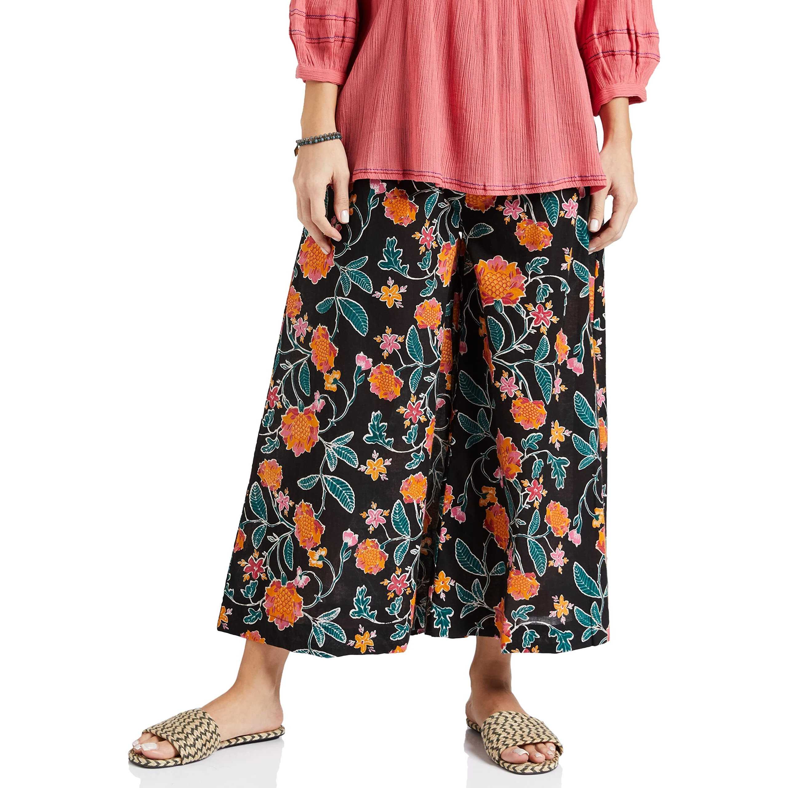 Amazon Brand - Myx Women's Loose Palazzo (PAG 207_Black2_L)