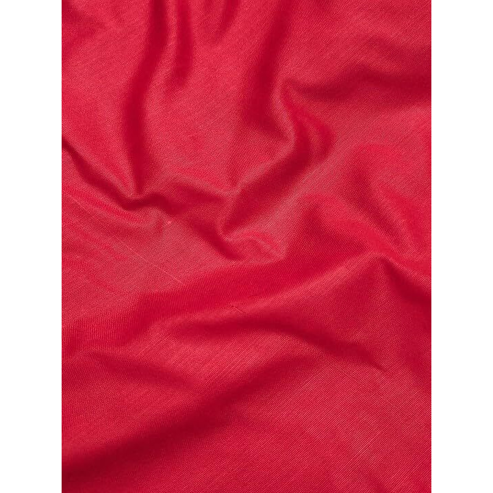 StyleScope Women's Cotton Blend Embroidery Work Unstitched Salwar Suit Dress Material With Bandhej/Bandhani Print Dupatta (DM Mirror Red_Red_Free Size)