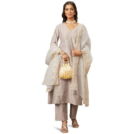 Amazon Brand - Myx Women's Rayon Salwar Suit (AW24-MYX-SKD-VN-07_Grey_M)