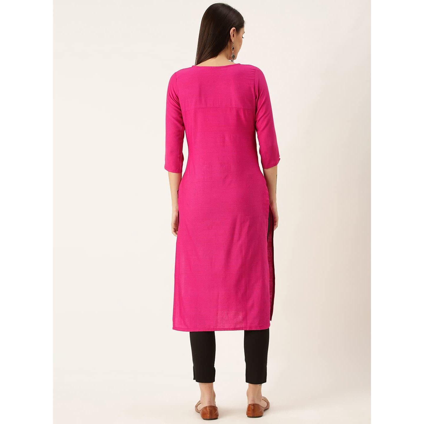 Hritika Pink Colored Solid Plain Cotton Blend Kurta Under 300_(HRK007PNK_XL)