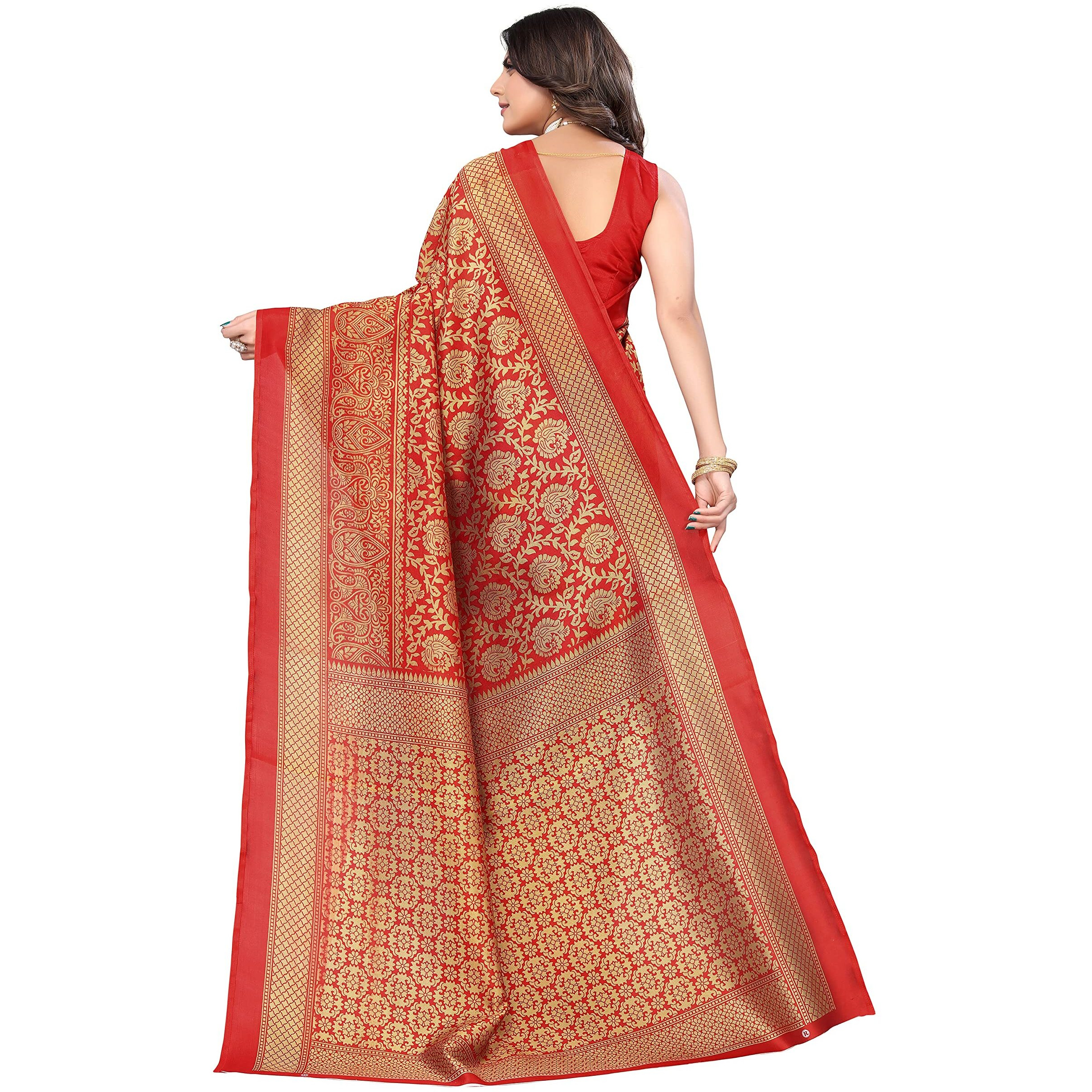 Yashika Venkatagiri Printed Art Silk with Blouse Piece Saree (SDPL-METRO ROYAL BLUE_Free Size)