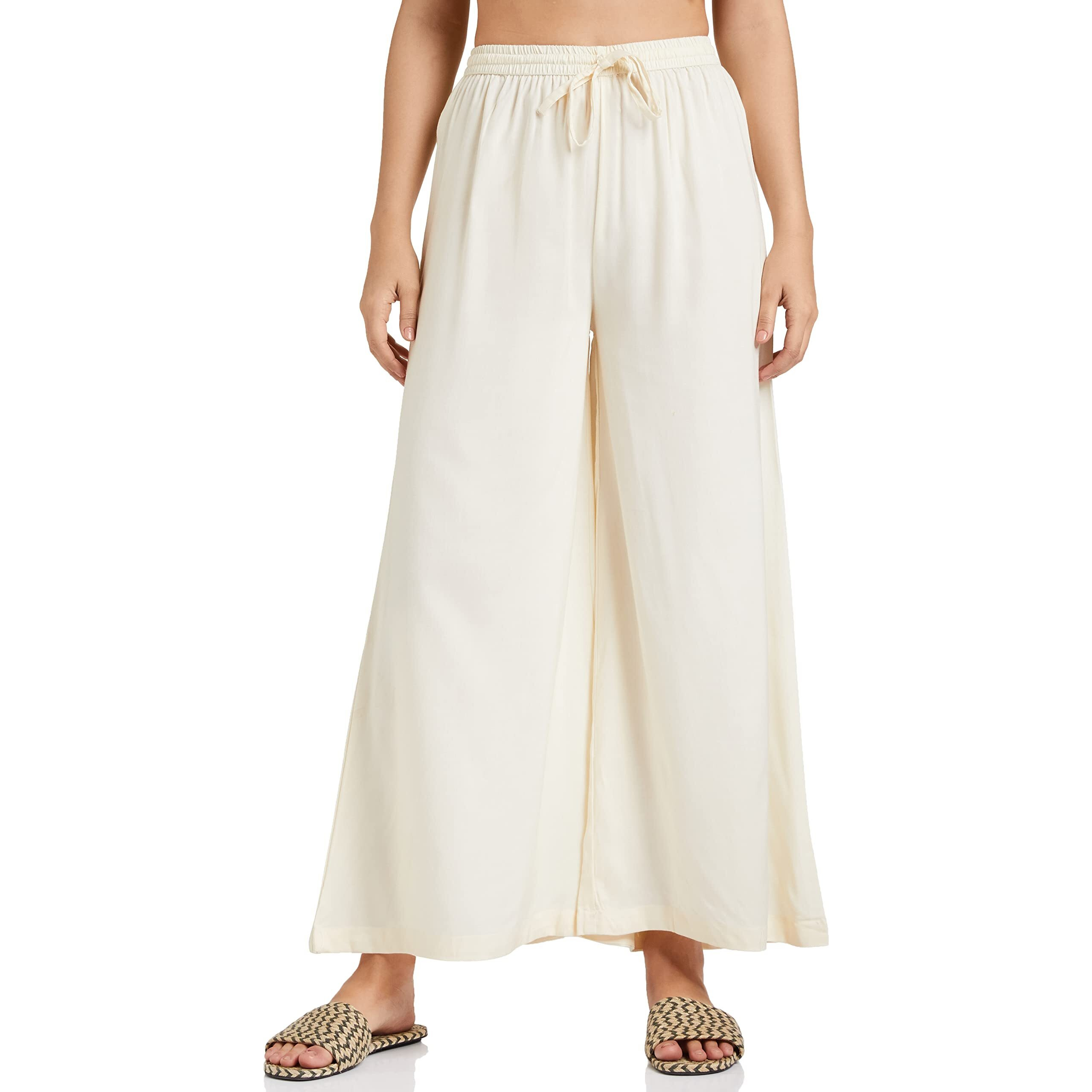 Amazon Brand - Myx Women's Loose Palazzo (PAG 241 B_Ecru_x-Small)