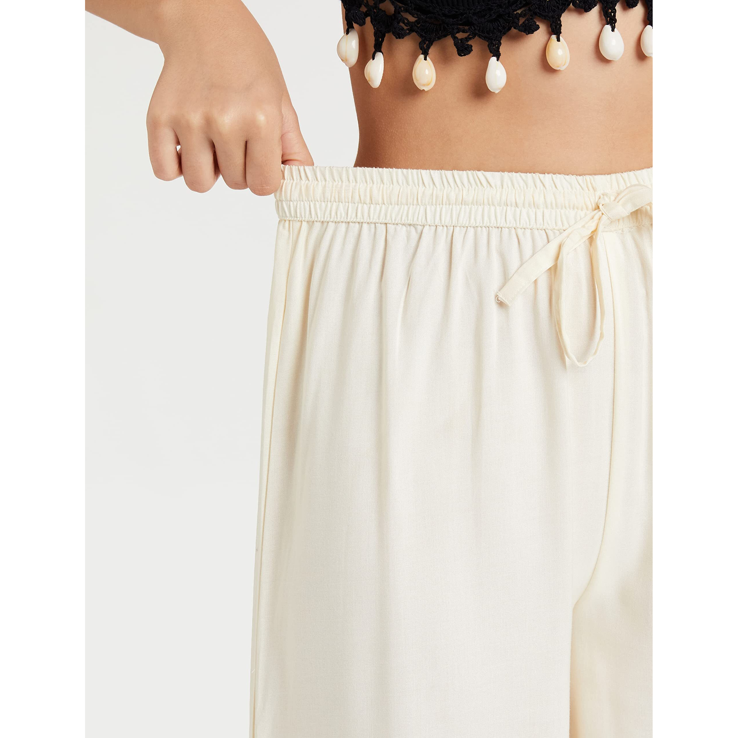 Amazon Brand - Myx Women's Loose Palazzo (PAG 241 B_Ecru_x-Small)