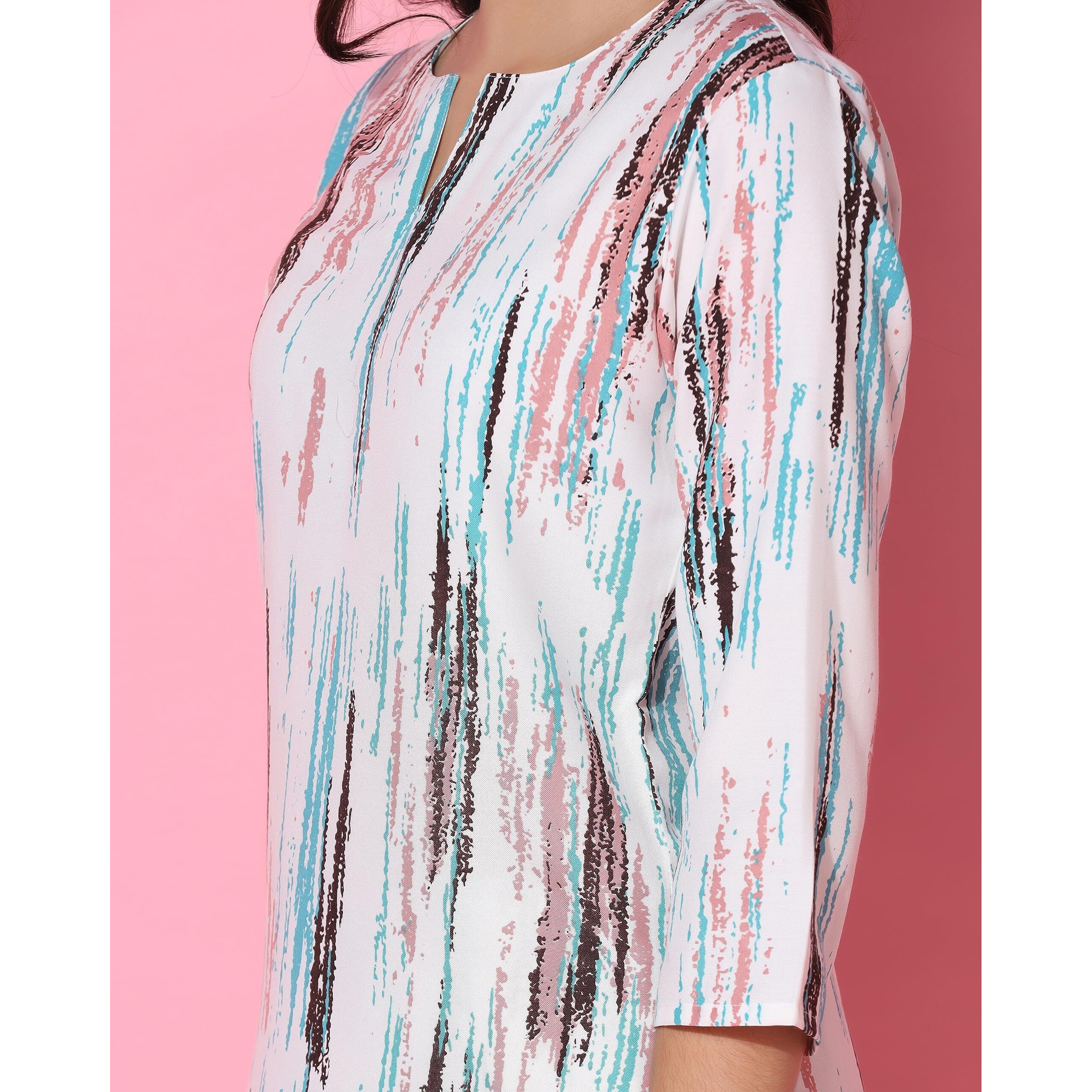 TOPLOT Co-ord Kurta Set for Women Printed Straight Kurta with Plazzo (Plazzo-Pair-5137-White-S)