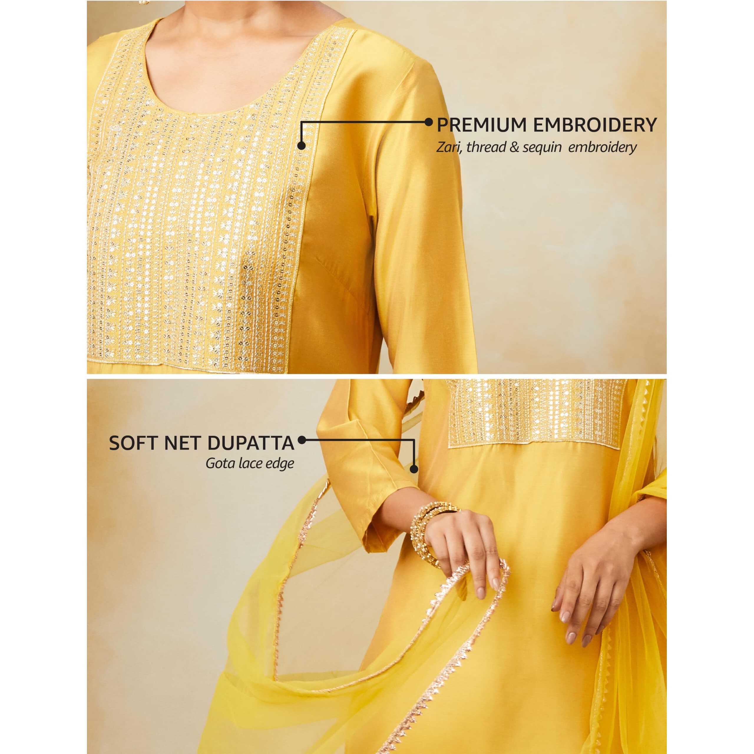 Amazon Brand - Myx Women's Rayon Salwar Suit (AW24-MYX-SKD-VN-02_Mustard_L)