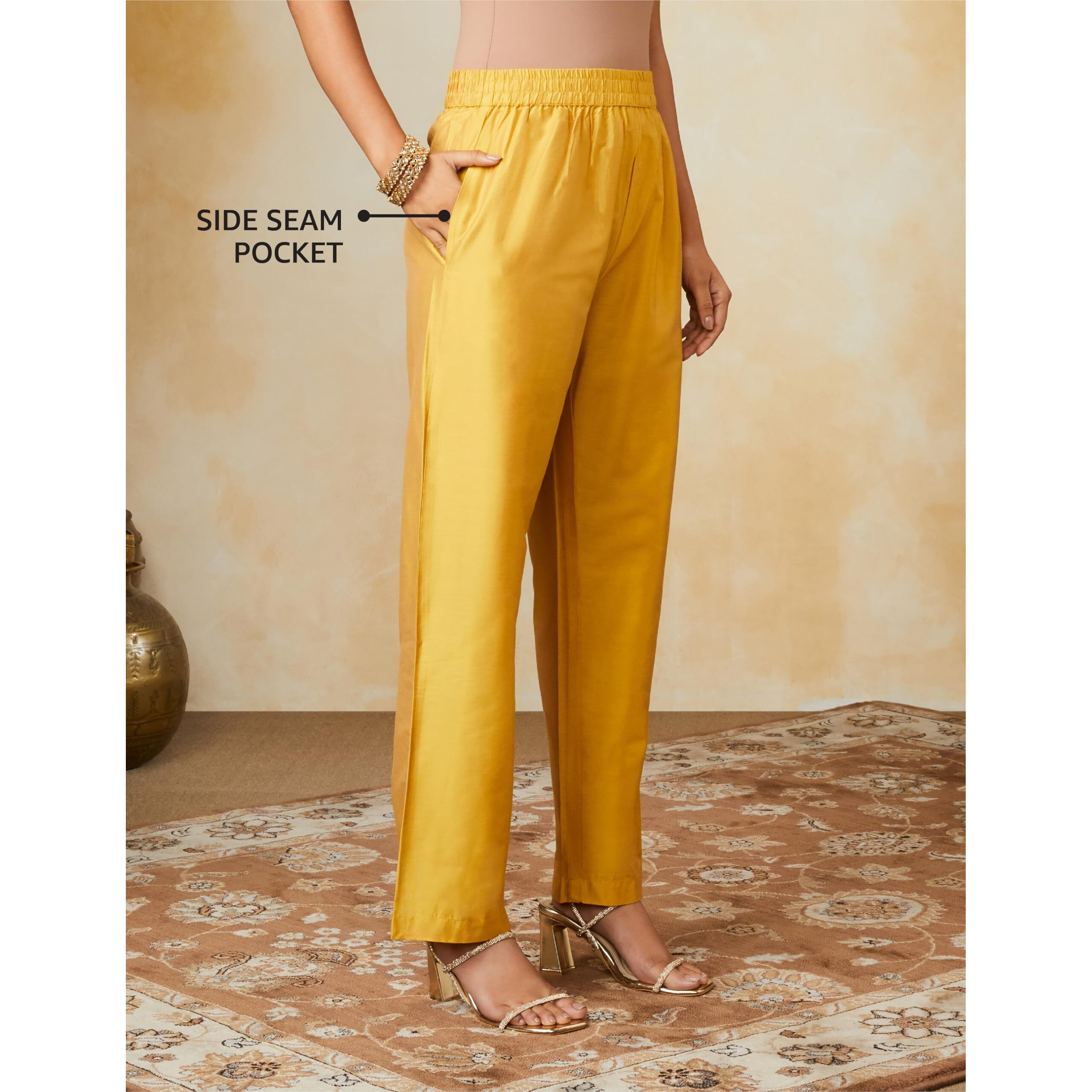 Amazon Brand - Myx Women's Rayon Salwar Suit (AW24-MYX-SKD-VN-02_Mustard_L)