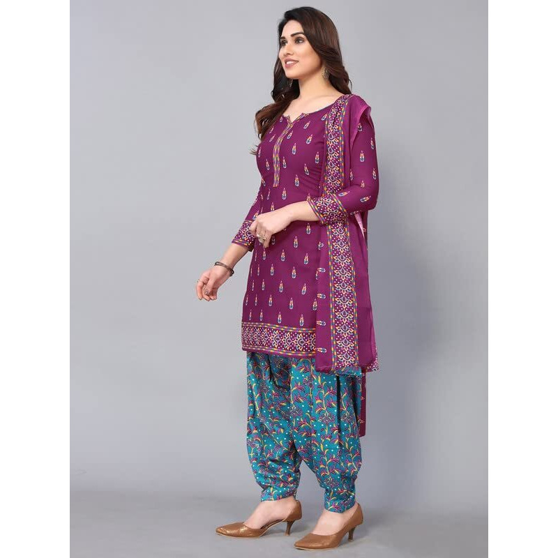 Satrani Women's Printed Poly Cotton Unstitched Dress Material(1175D1276N_Magenta)