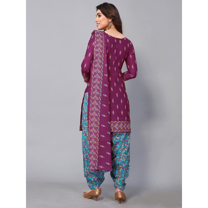 Satrani Women's Printed Poly Cotton Unstitched Dress Material(1175D1276N_Magenta)