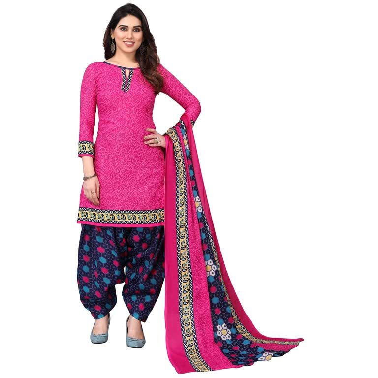 Satrani Women's Printed Poly Cotton Unstitched Dress Material(1175D1278N_Pink)