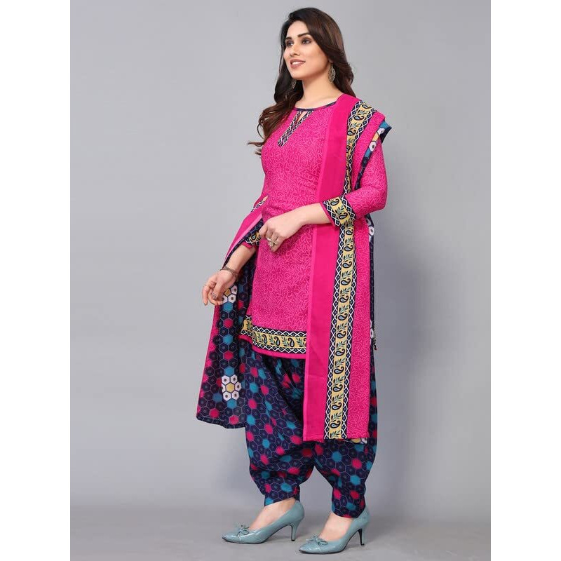 Satrani Women's Printed Poly Cotton Unstitched Dress Material(1175D1278N_Pink)