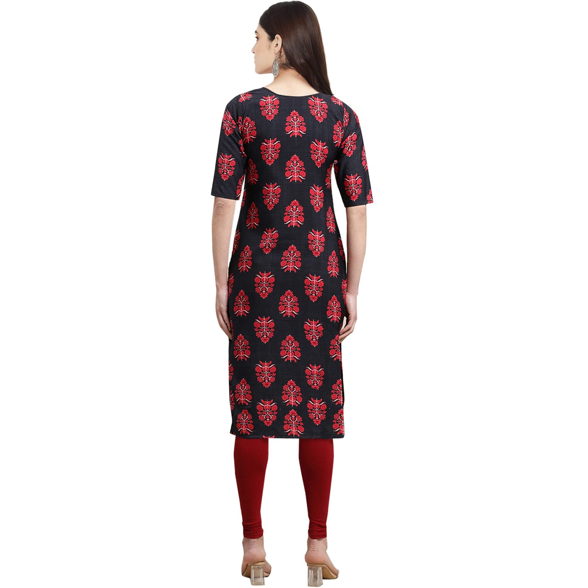 Pinkmint Women's Crepe Digital Print Straight Kurta [Pack of 6] (CKE-345-331-333-342-343-338-XL)
