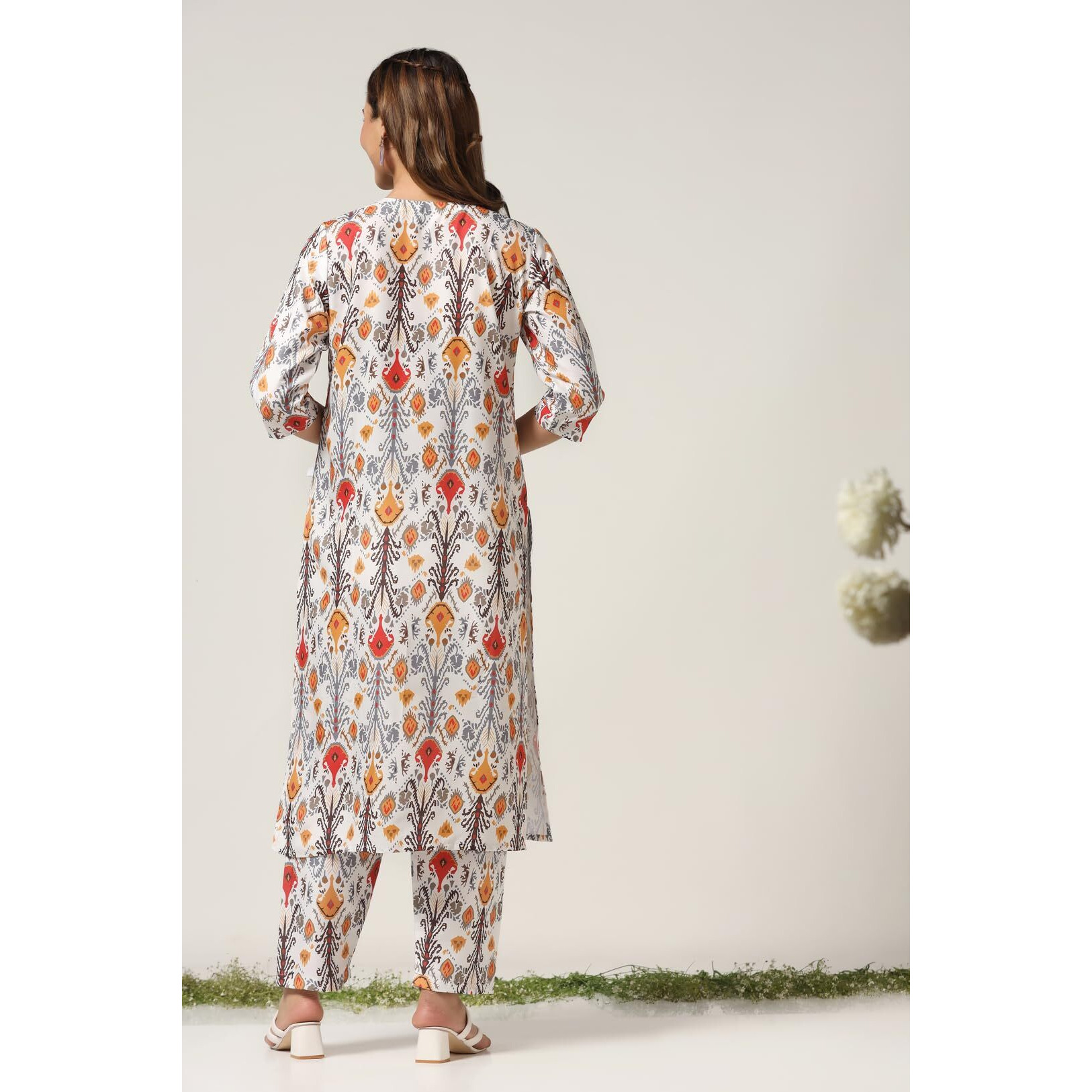 Leriya Fashion Rayon Alia Cut Kurta Set For Women | Alia Cut Kurta Set For Women | Ethnic Co-Ord Set For Women (Large, Off White)