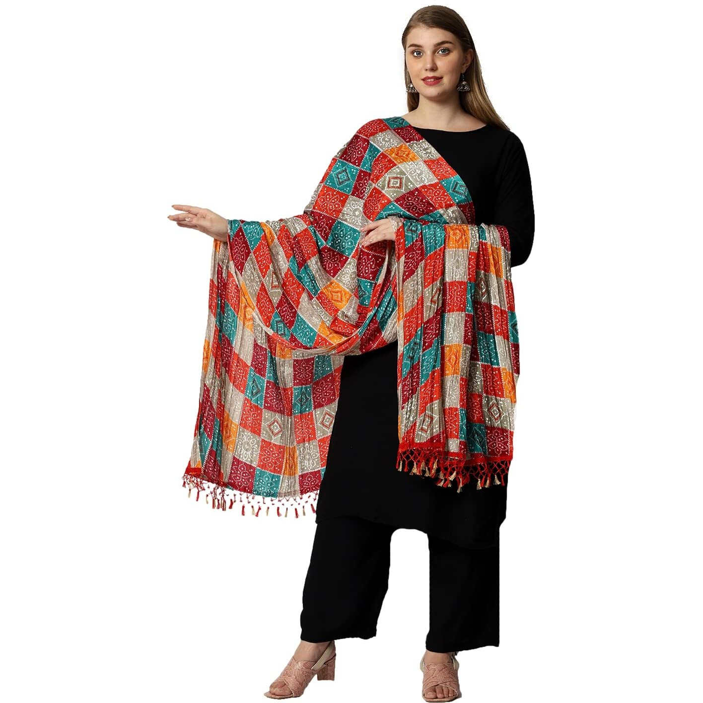 Weavers Villa Women's Cotton Printed Dupatta Chunni (Multi), 2.25 Mtrs