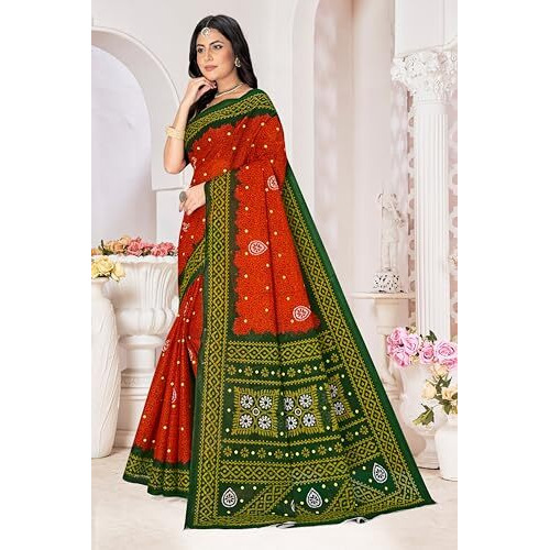 Tamaira Fashion Women's Plain Cotton Saree (11514_RustOrange_Rust Orange)
