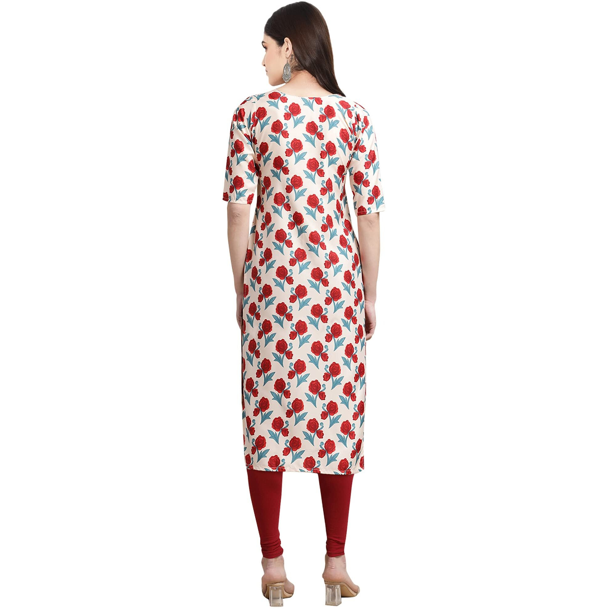 Pinkmint Women's Crepe Digital Print Straight Kurta [Pack of 6] (CKE-333-342-343-338-328-340-XL)