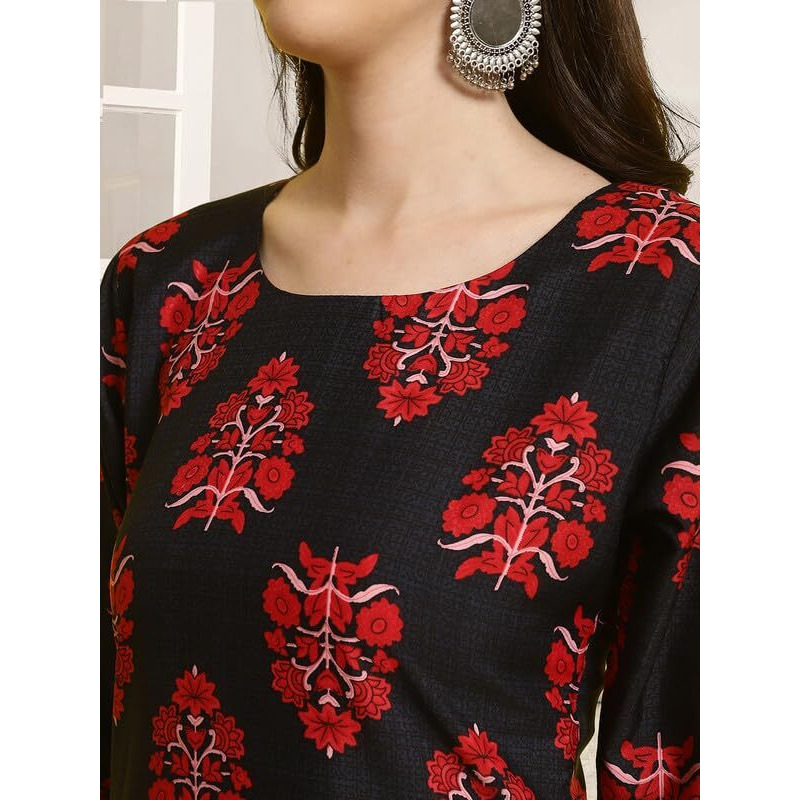 Pinkmint Kurta & Pant Set ll Printed Kurti ll Combo Kurta Set ll (Pack of 2) Red-Black