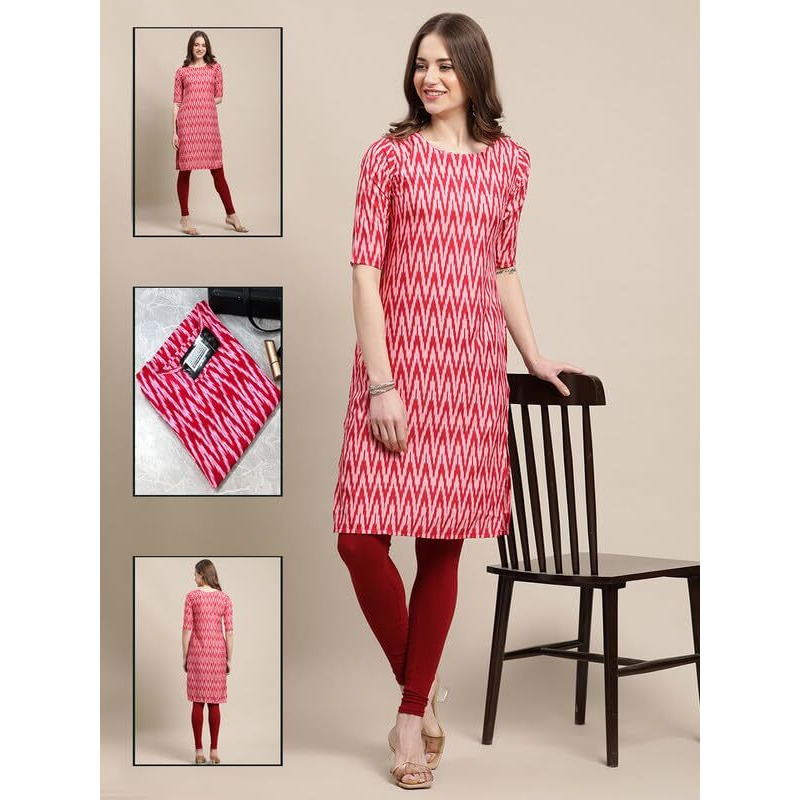 Pinkmint Printed Kurti for Women's ll Straight Kurtis for Women's ll Stylished Kurti (Pack of 6)