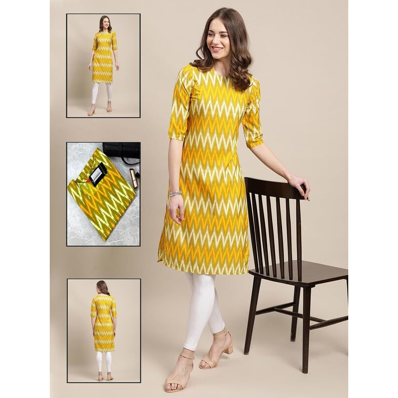 Pinkmint Printed Kurti for Women's ll Straight Kurtis for Women's ll Stylished Kurti (Pack of 6)