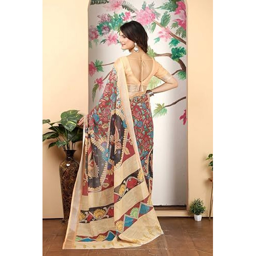 GRECIILOOKS Women's Cotton Sarees (GL-S2436_Multi)