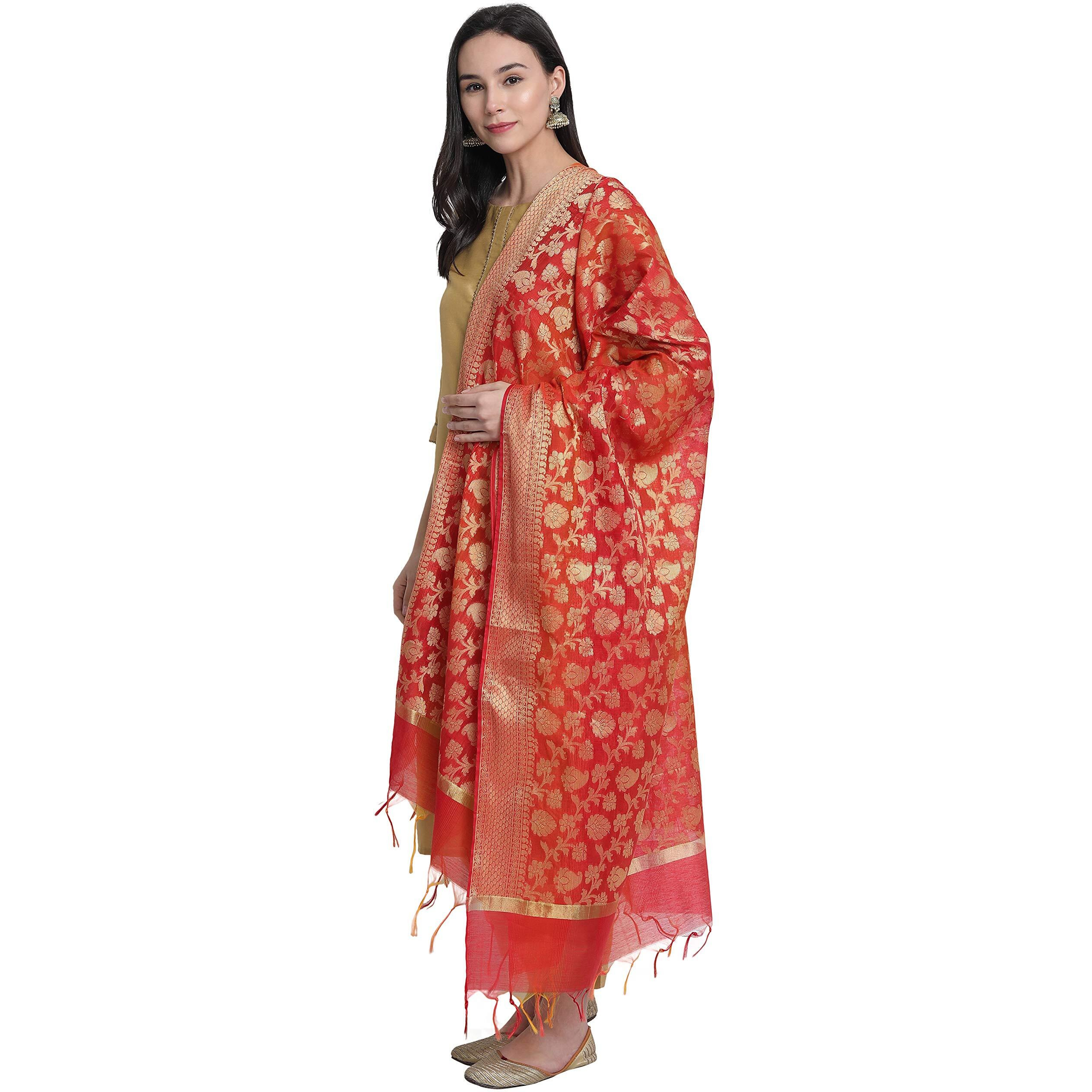 Janasya Women's Gold Poly Silk Solid Kurta with Pant and Dupatta