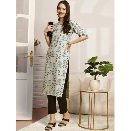 Pinkmint Printed Round Neck Kurta Set for Women ll Kurti & Pant Set for Women ll Regular Fit Kurta Set (Pack of 2) Red-Black