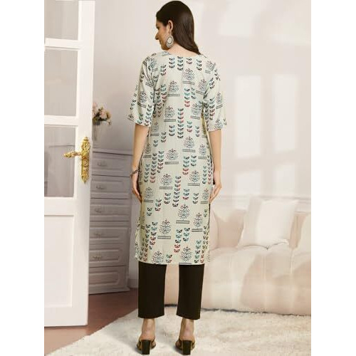 Pinkmint Printed Round Neck Kurta Set for Women ll Kurti & Pant Set for Women ll Regular Fit Kurta Set (Pack of 2) Red-Black