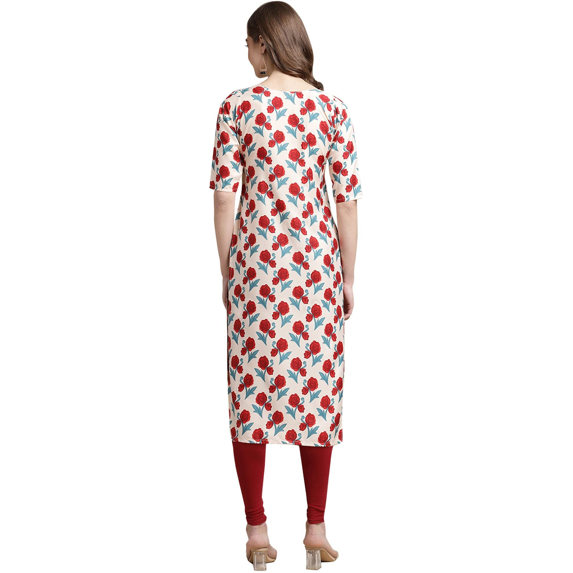 Pinkmint Women's Crepe Digital Print Straight Kurta Pack of 6 [CR-342-329-369-372-368-370-XXL]