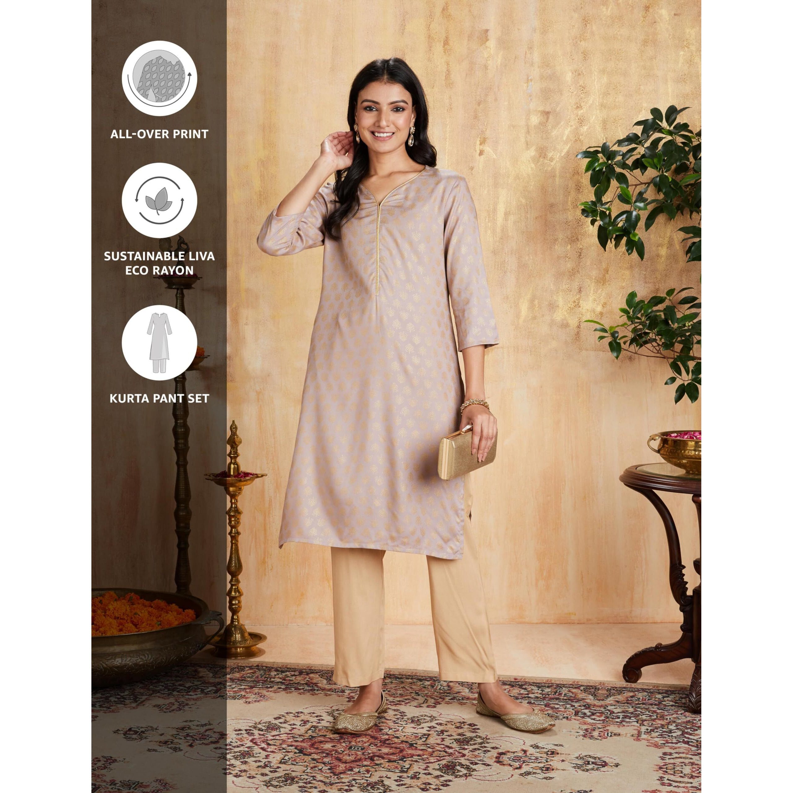 Amazon Brand - Myx Women's Rayon Salwar Suit (MYX-AW23-BC-RSETSTK-06_Light Purple_L)