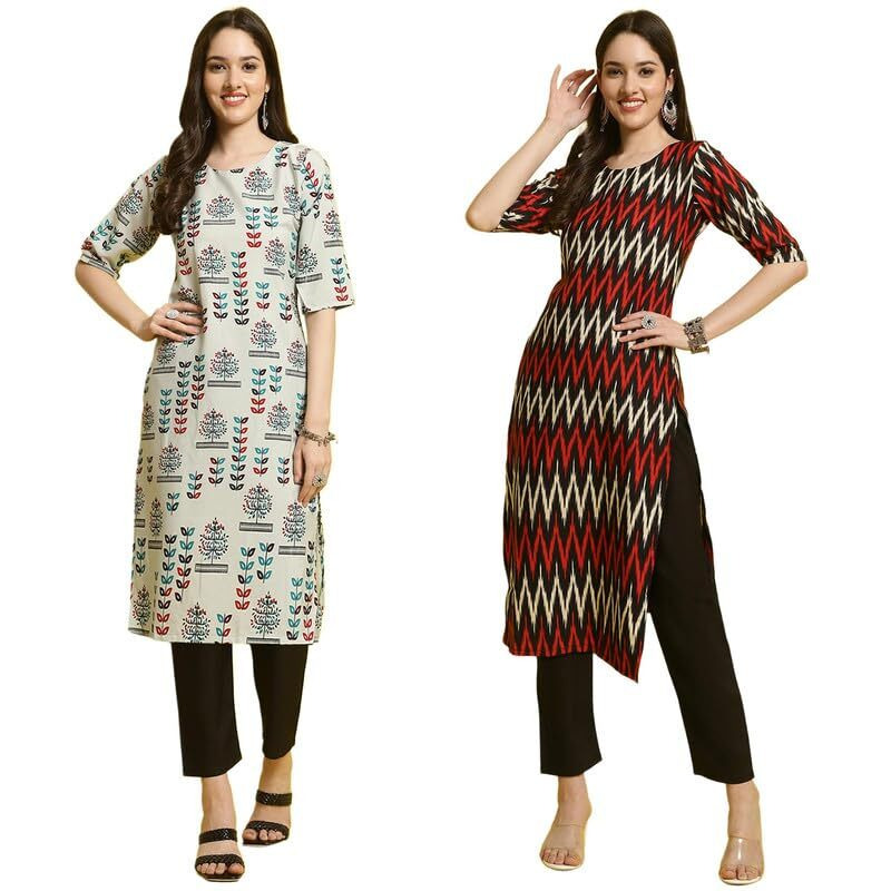 Pinkmint Kurta & Pant Set ll Printed Kurti ll Combo Kurta Set ll (Pack of 2) Blue-Orange