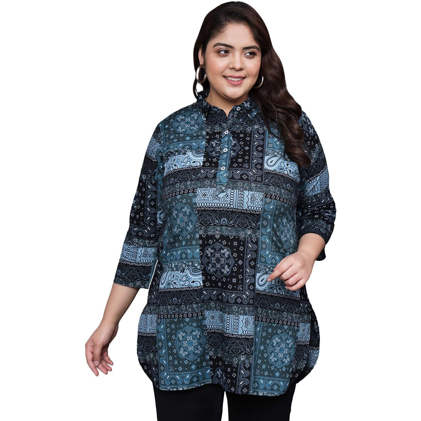 Tissu Women's Plus Size Multicolor Printed Pure Cotton Kurti (2265_Multicolor_4XL)