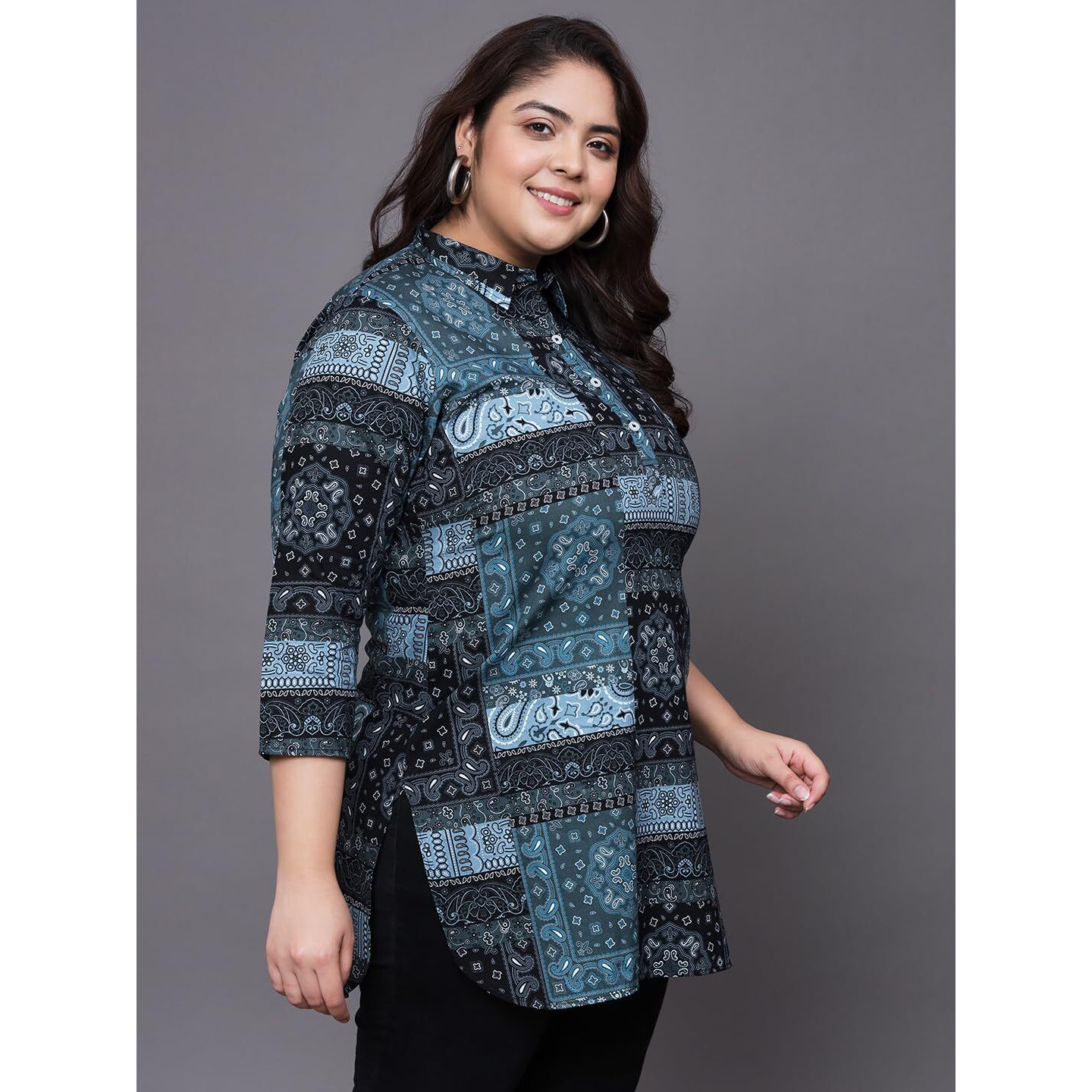 Tissu Women's Plus Size Multicolor Printed Pure Cotton Kurti (2265_Multicolor_4XL)