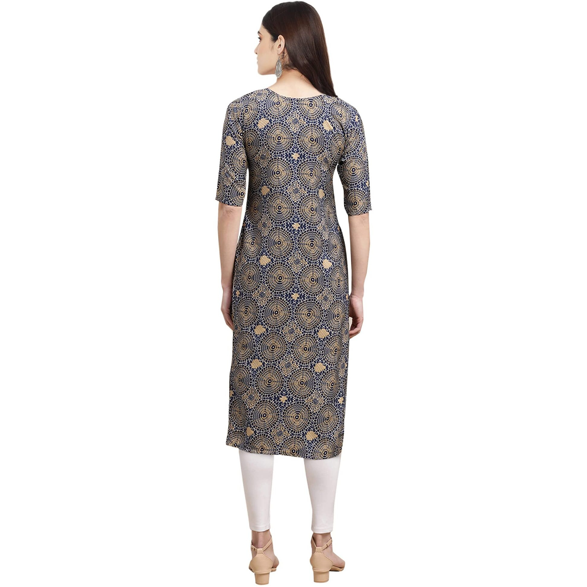 Pinkmint Women's Crepe Digital Print Straight Kurta [Pack of 6] (CKE-343-341-342-329-331-344-XL)