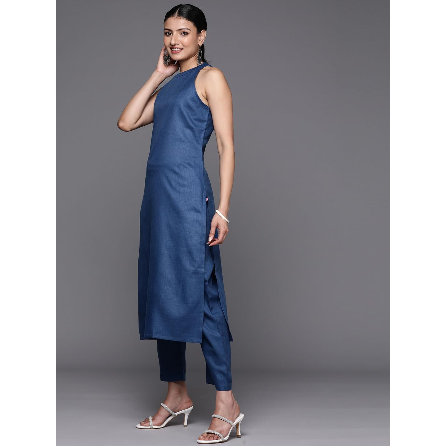Varanga Women Blue Solid Kurta Set with Printed Dupatta  Comfortable & Stylish, Party Wear for Women, Casual & Festive Wear, Kurta Sets Women, Ladies Kurta Set with Dupatta (Medium)