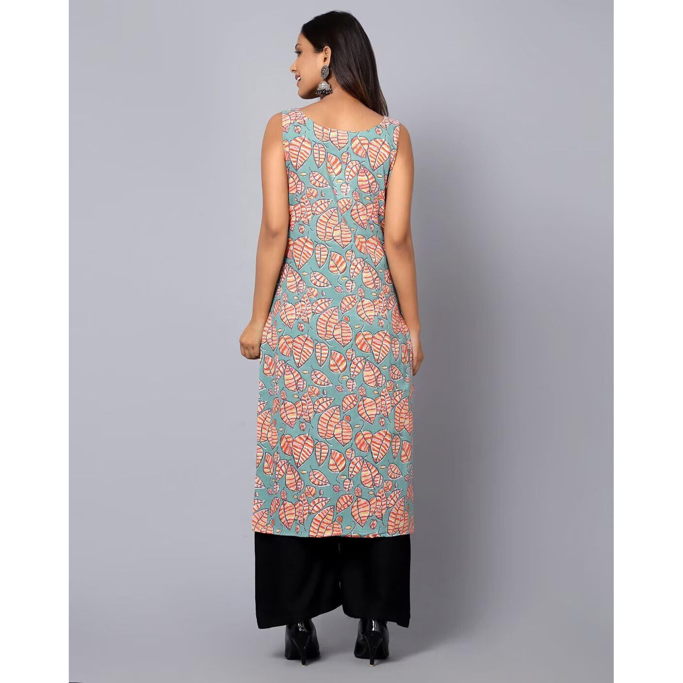 PATLANI Women's Crepe Full Stitched Kurti. Peach