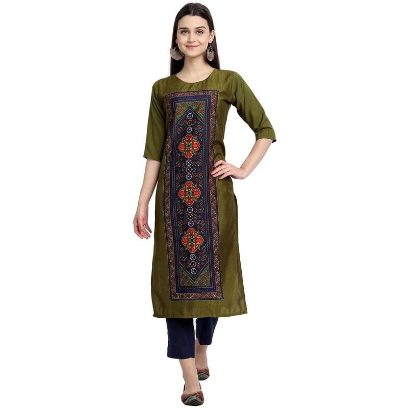 7Threads Kurti for Women|| Kurta for Women|| Kurta|| Women's Kurta|| Casual Kurta for Women|| Kurta for Women Office & Regular Wear Kurta for Women|| Kurti|| Kurti for Girls||_Q_530058_L Green