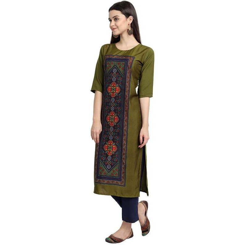 7Threads Kurti for Women|| Kurta for Women|| Kurta|| Women's Kurta|| Casual Kurta for Women|| Kurta for Women Office & Regular Wear Kurta for Women|| Kurti|| Kurti for Girls||_Q_530058_L Green