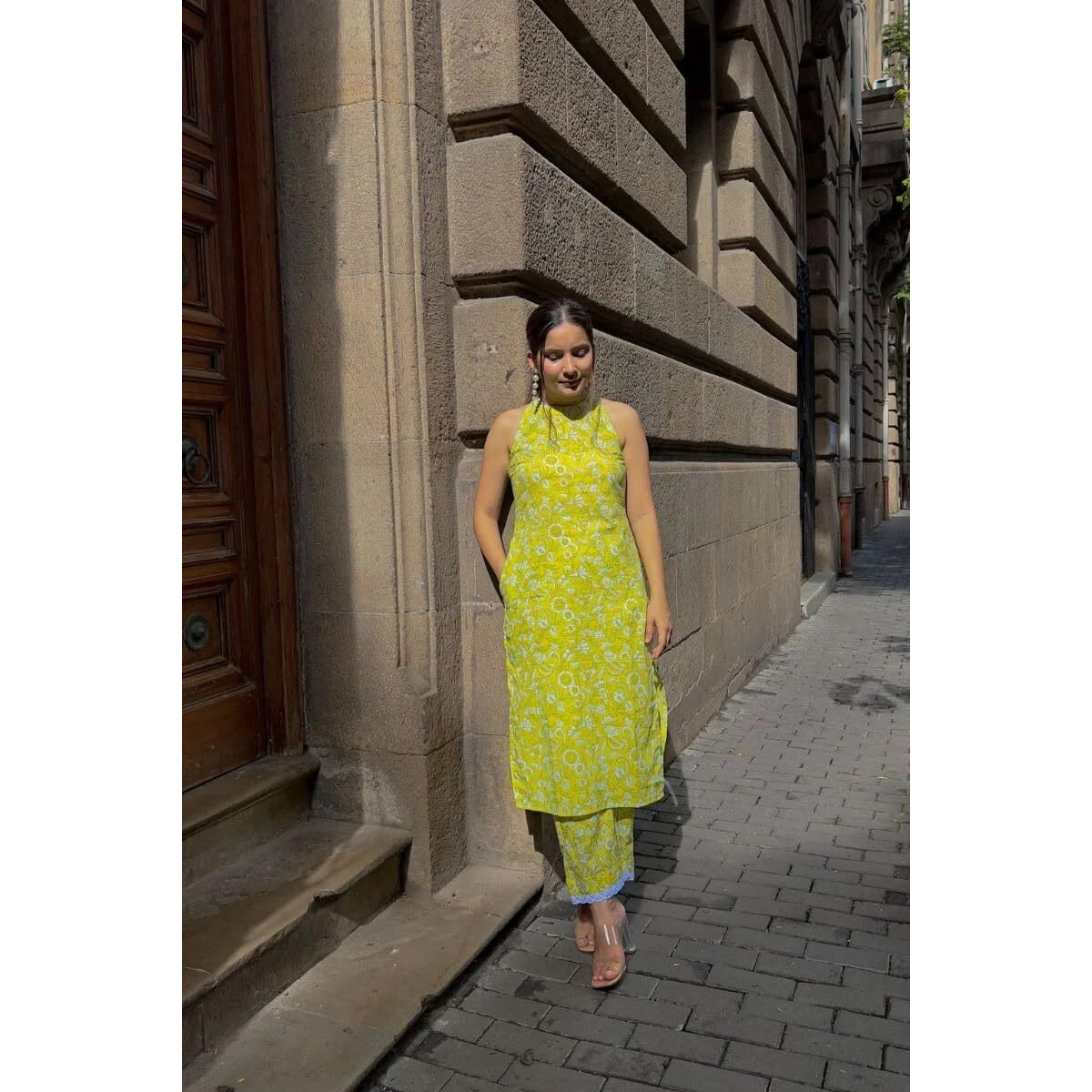 Leriya Fashion Kurta Set for Women | Women Kurta | Women Kurta Sets Kurtis | Women Kurta Pant Set | Women Kurta Pant Set Women Kurti Set with Pant | Women Kurta Set (Small, Yellow)