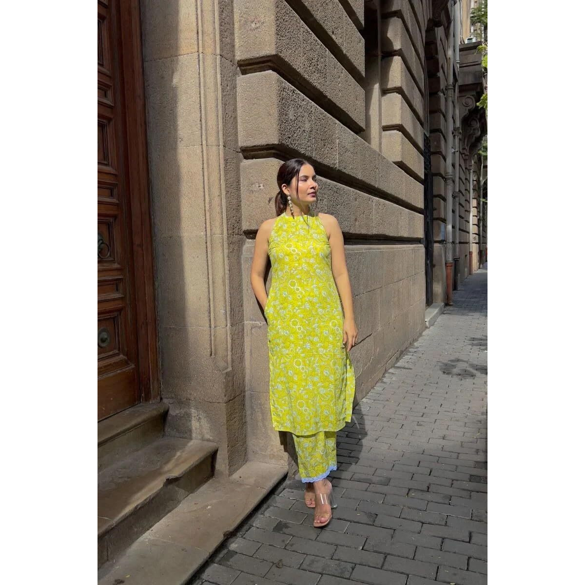 Leriya Fashion Kurta Set for Women | Women Kurta | Women Kurta Sets Kurtis | Women Kurta Pant Set | Women Kurta Pant Set Women Kurti Set with Pant | Women Kurta Set (Small, Yellow)