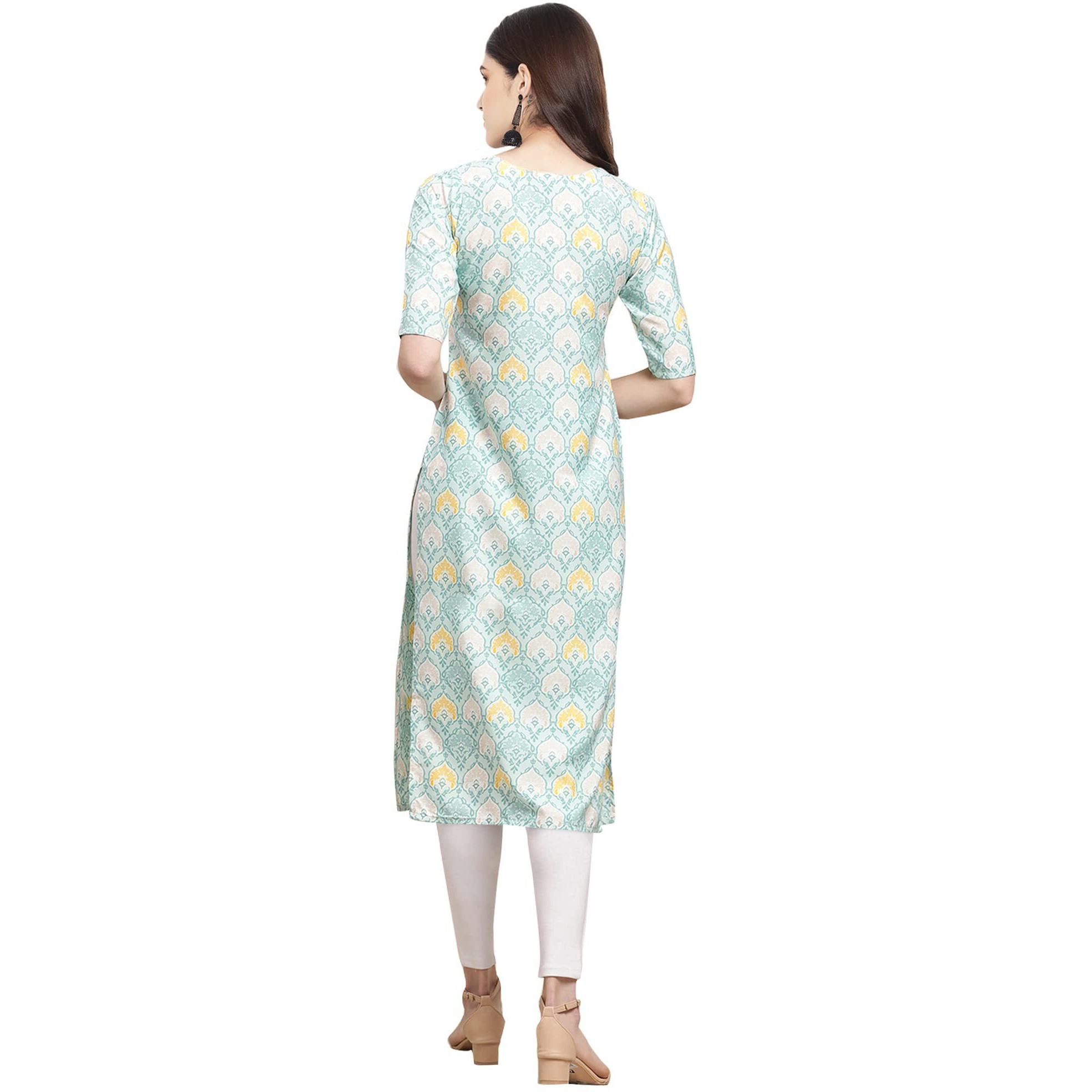 Pinkmint Women's Crepe Digital Print Straight Kurta [Pack of 6] (CKE-343-341-342-329-331-344-L)