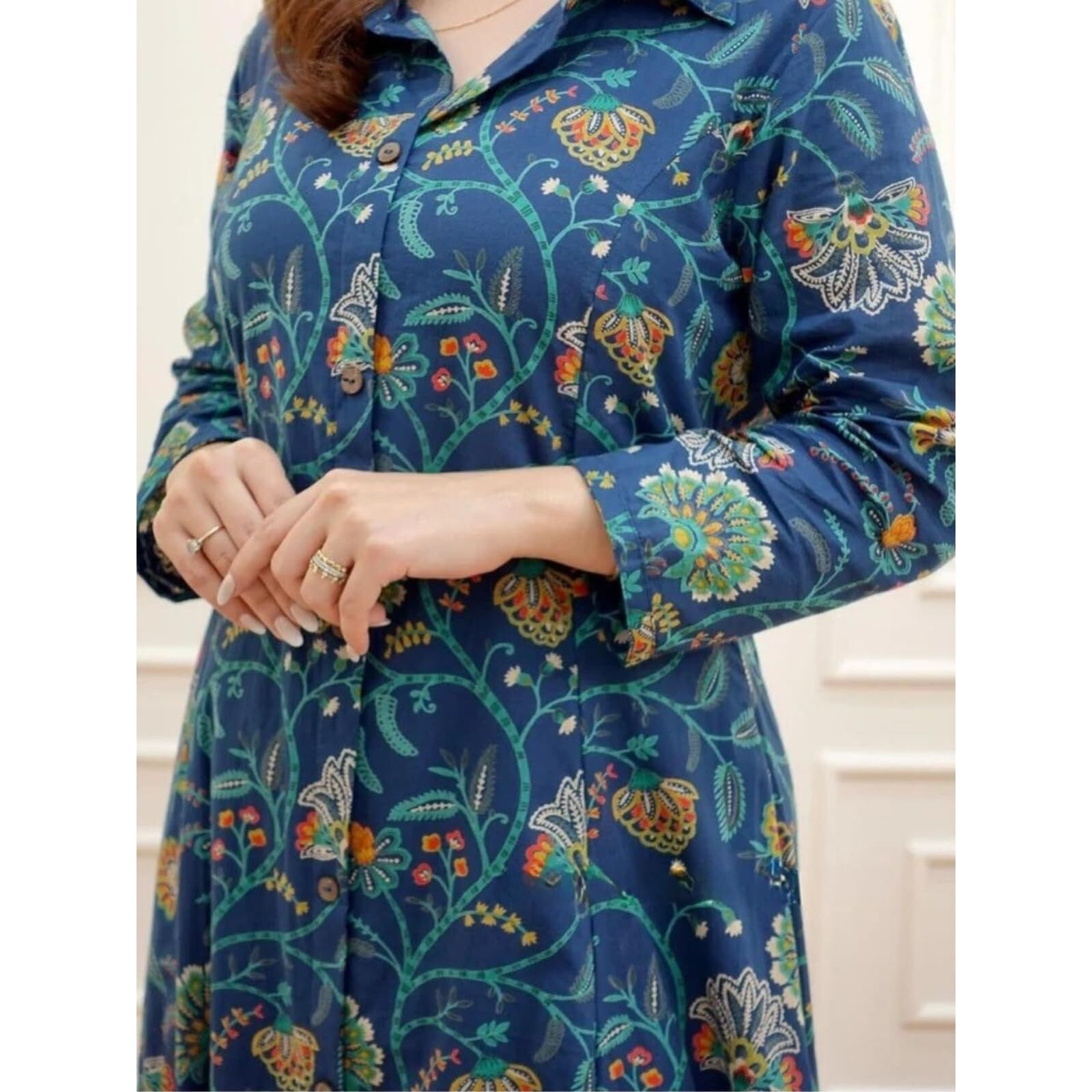 DHRUVI TRENDZ Womens Rayon Co-ord Set Regular Fit Casual (DT-W1839&TR896_Blue_S)