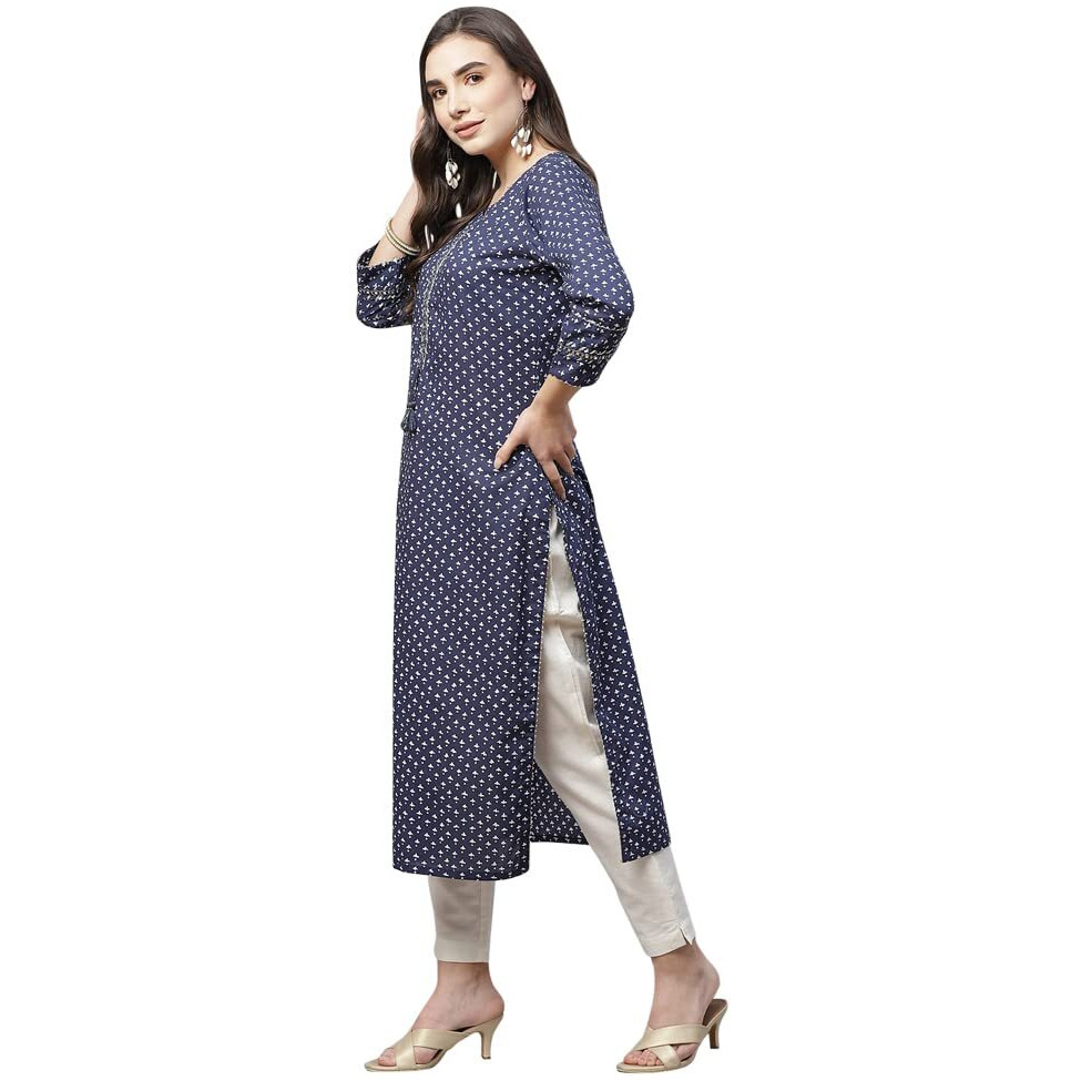 Divena Indigo Cotton Straight Kurti