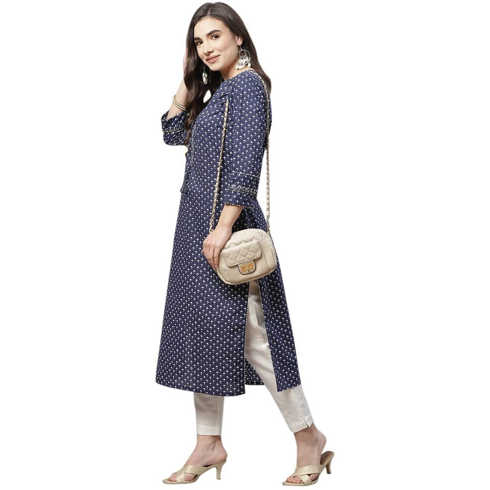 Divena Indigo Cotton Straight Kurti