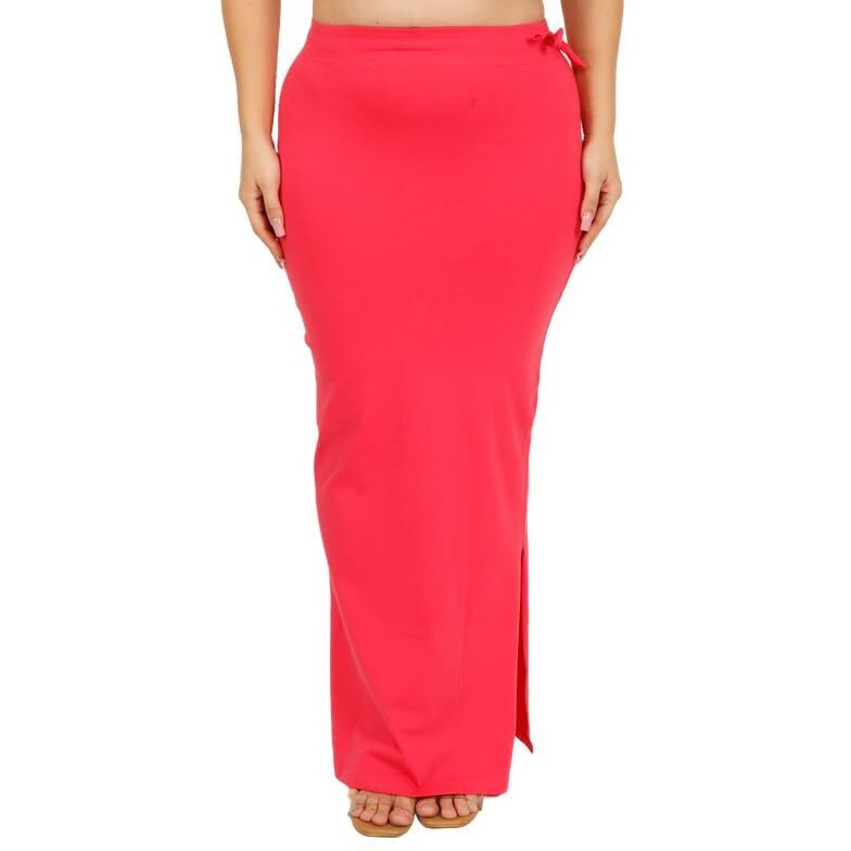Georgio Martini - First Time In India Plus Size Cotton Lycra Saree Shapewear for Women Straight Cut Skirt with Side Cut | Shape Wear Dress for Sarees | Petticoat with Drawstring Gajari-9XL